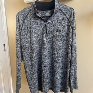 Under Armour Black and Gray Half-Zip Pullover
